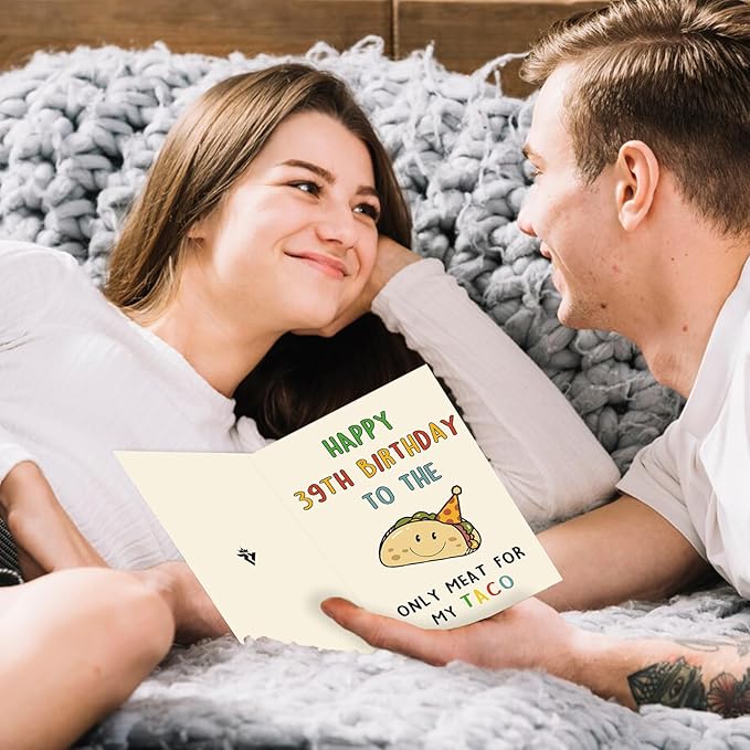 Funny 38th Birthday Gifts for Men Man, Unique 38 Years Old Birthday Decorations Gifts for Husband Boyfriend, Happy 38th Bday Card for Him, Taco 38 Mens Bday Ideas from Wife Girlfriend