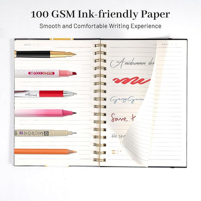Yoment Spiral Notebook College Ruled A5 Spiral Bound Journal 160 Pages Thick Paper Plastic Hardcover Spiral Notebook 5x7 Wire Bound Notebooks for Note Taking School Office Supplies, Teal