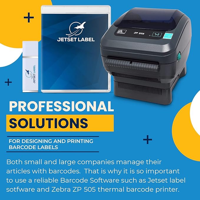Zebra ZP 505 Label Direct Thermal Bar Code Zebra Label Printer ZP505 | USB, Serial, and Parallel Connectivity 203 DPI Resolution | Includes Jetset Software