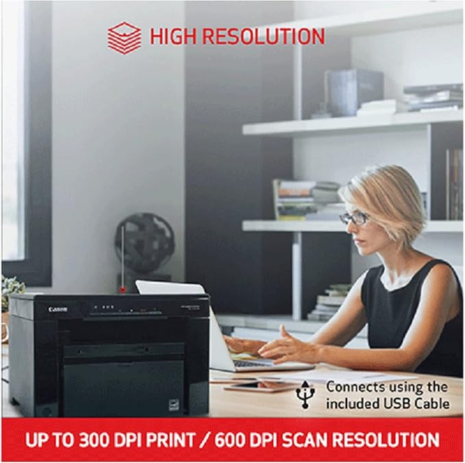 Canon imageCLASS MF3010 VP - Wired Monochrome Multifunction Laser Printer with Scanner, Copier, USB Cable Included, Up To 2,300 Page Toner Yield in Box, 19 PPM, Black