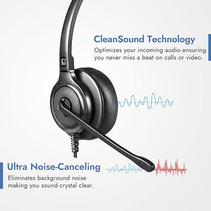 Leitner LH255XL – Headsets for Call Centers – Works with All VoIP Phone Systems – Comfortable for All Day Wear – USB-A
