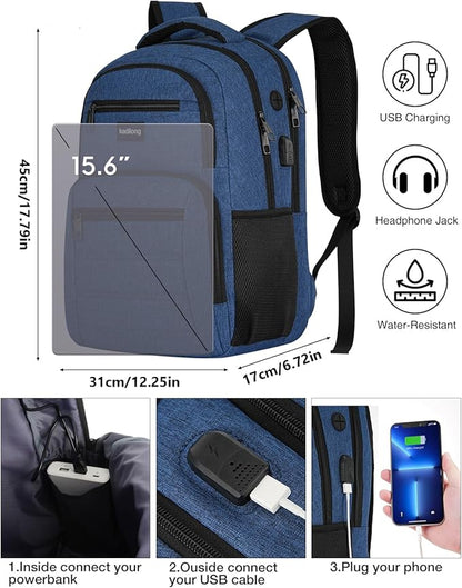 School Backpacks for Teen Boys Bookbag with Laptop Compartment,Back Pack for Men Water Resistant Schooler with USB Charging Port,Morrales Knapsack for Business College High School