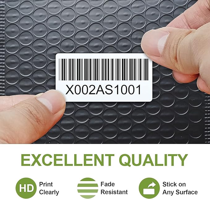 2" x 1" Direct Thermal Labels, Thermal Printer Labels for Barcodes Postage Address Compatible with Rollo, Zebra, Munbyn, Nelko Thermal Labels Printers (12 Rolls, 1300 Labels/Roll)