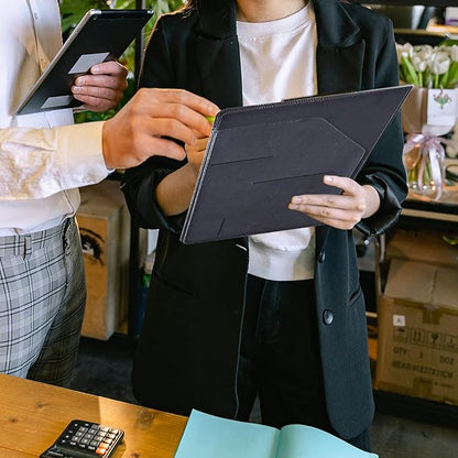 Padfolio Folder with Clipboard,Portfolios Organizer Clipboards with Storage Clipboard Writing Pad PU Leather Conference Document Organizer with Business Card Holder,Flag Deers