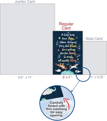 NobleWorks - Funny Happy Birthday Card with Envelope - Colorful Humor Card, Greeting Note - Long Ago and Far Away C6894BDG