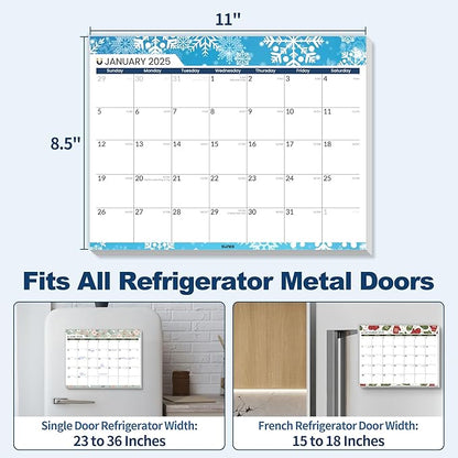 SUNEE Magnetic Calendar for Refrigerator from Now to June 2027 Wall Calendar, Fridge Calendar 3 Year Planner with Magnet for Monthly Program, 8.5"x11" Tearable Paper Calendar, Seasonal Color