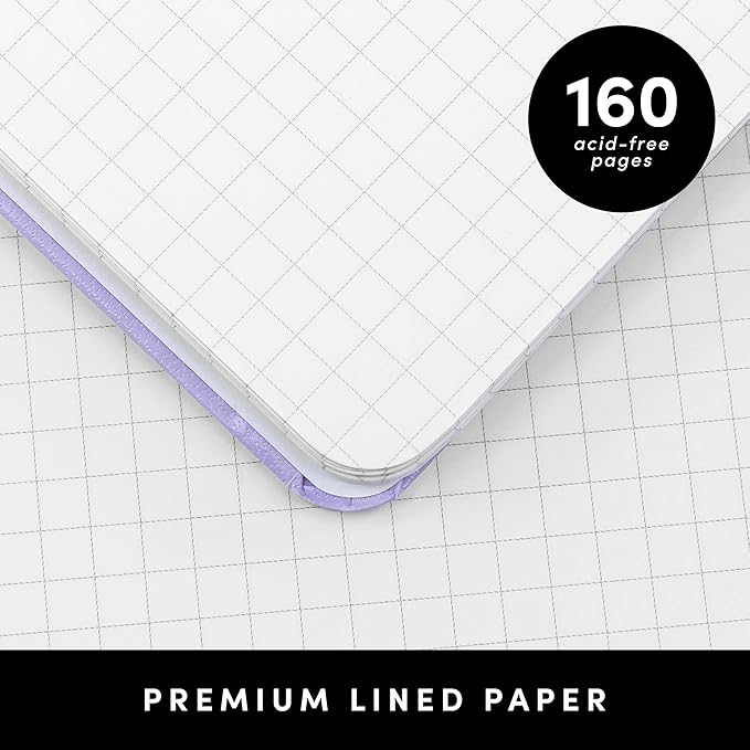 PAPERAGE Graph Paper Spiral Notebook & Journal, (Olive Green), 160 Pages, Medium 5.5 inches x 8 inches - 100 GSM Thick Graphing Paper, Hardcover, Double-Wire Grid Spiral Notebook