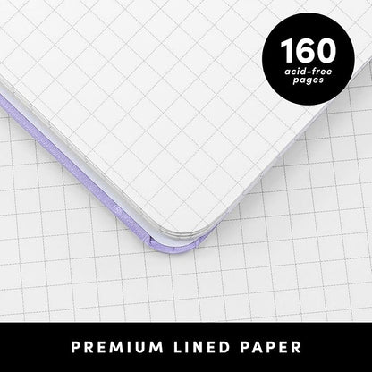 PAPERAGE Graph Paper Spiral Notebook & Journal, (Olive Green), 160 Pages, Medium 5.5 inches x 8 inches - 100 GSM Thick Graphing Paper, Hardcover, Double-Wire Grid Spiral Notebook