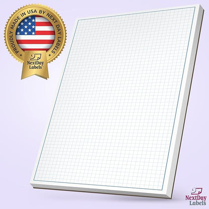 Graph Paper Pad for Blueprint Drawings, Drafting, Engineering Drawing, and Planning - Graph Paper 8.5x11 Blueprint Quadrille Grid Paper Pads with Blue Lines, High Brightness 50 Sheets (5-Pack)