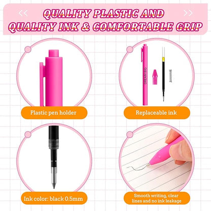 50 Pcs Gel Ink Pens Motivational Inspirational Quote Pen Retractable Rolling Ball Smooth Writing for Coworkers Supplies Office Home(Elegant Color,Boss Lady)