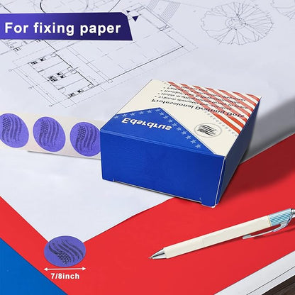 3 Pack Drafting Dots 7/8” Diameter, Low Tack, Easy Removal, Pre-Cut Drafting Tape Dots for Tracing, Drawing, Positioning, Roll of 500 Dots Per Box (White)