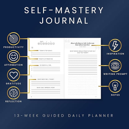 Self-Mastery Journal for Men - Gratitude Journal – 5 Minute Journal - Reflection Manifestation Journal for Mindfulness – Self Care Journal – Goal/Guided Gratitude Journal for Women & Men