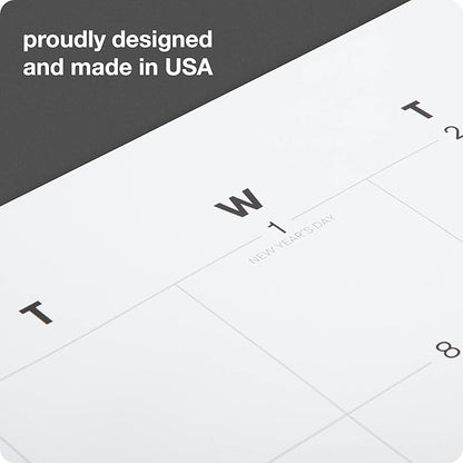 2025 Writable Edition, Oversized Monthly Wall Calendar 24.75" x 19.25", Large Writing Spaces, Holidays & Moon Phases, Hang or Use as Desk Blotter, Morse Code Inspired, MADE IN THE USA