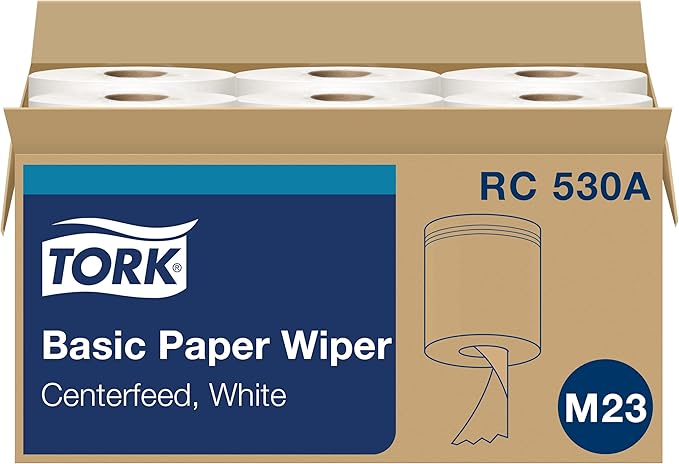 Tork Centerfeed Hand Towel White M23, One-at-a-time Dispensing, 6 x 530 Towels, RC530