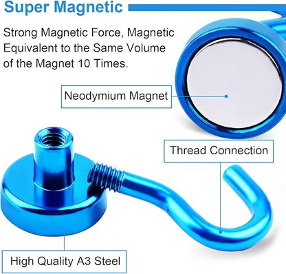 DIYMAG Magnetic Hooks, 25Lbs Strong Heavy Duty Cruise Magnet S-Hooks for Classroom, Fridge, Hanging, Cabins, Grill, Kitchen, Garage, Workplace and Office etc, (20 Pack-Blue)