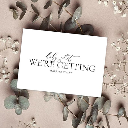 Set of 2 Funny Wedding Gift Cards, To My Groom Bride On Our Wedding Day Card, Wedding Day Vows Card for Wife Husband.（HOLY A）