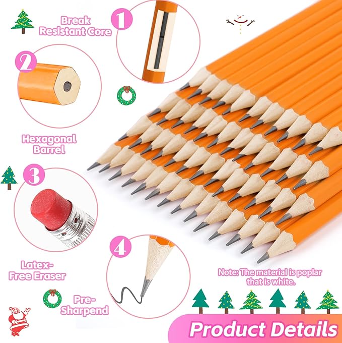 360 Pack #2 Pencils Bulk, Easter Basket Stuffers, Sharpened Number 2 HB Yellow Pencils for School Supplies College Essentials Teacher Office Desk Accessories, Writing, Drawing, Sketching, with Erasers