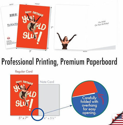 NobleWorks - 1 Sassy Happy Birthday Card Funny - Hilarious Grown-Up Card for Women, Wife, Stationery Humor - Old Lady C7020BDG