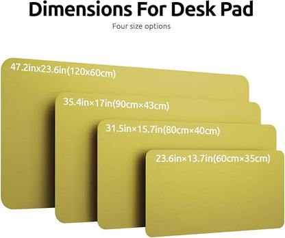 YSAGi Leather Desk Protector, Office Mat, Large Mouse Mat, Non-Slip PU Leather Blotter, Laptop Desk, Waterproof Writing Pad for Office and Home (Olive Green, 47.2" x 23.6")