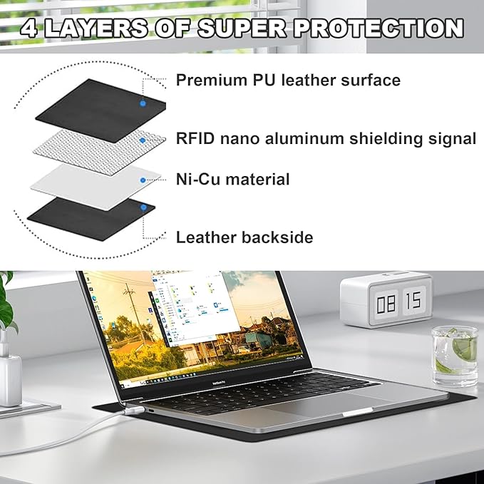 Laptop Protective Pad, Electromagnetic Radiation Laptop Protective Pad, Suitable for Laptops, Tablets, and Mobile Phones, Easy to Carry (11.8x15.7inch Grey)