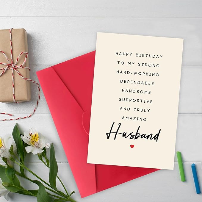 Sweet Birthday Gift for Husband - Romantic & Thank You Card