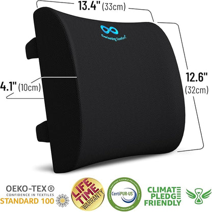 Everlasting Comfort Seat Cushion and Lumbar Support Pillow - Premium Memory Foam Office Chair Cushions for Enhanced Posture, Support, All-Day Comfort - Multi-Use for Car, Desk Chair, Gaming Chair