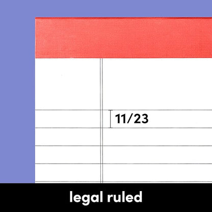 PAPERAGE Lined Legal Pads, (Rainbow), 12 Pack Note Pads, 50 Sheets Each, Wide/Legal Ruled, Note Pads, Paper, 8.5 inches x 11 inches