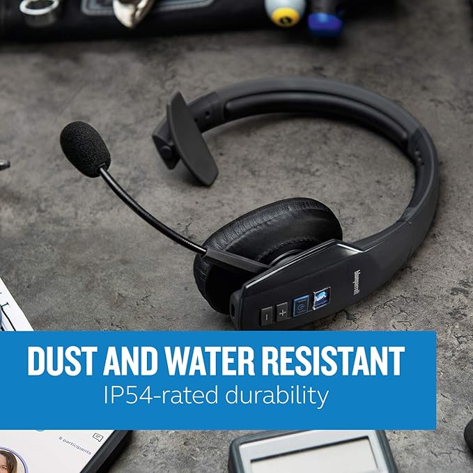 BlueParrott B450-XT Noise Cancelling Trucker Bluetooth Headset – Updated Design with Industry Leading Sound & Improved Comfort, Ideal for Anyone On The Go, Up to 24 Hours of Talk Time, Black