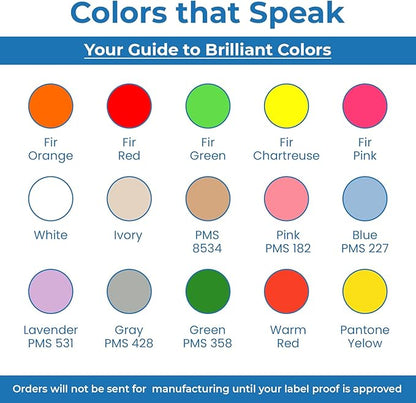 Perco Custom Labels for Perco 2 Line Adhesives Labels - Choose Color, Font and Imprint - Case of 30 Sleeves