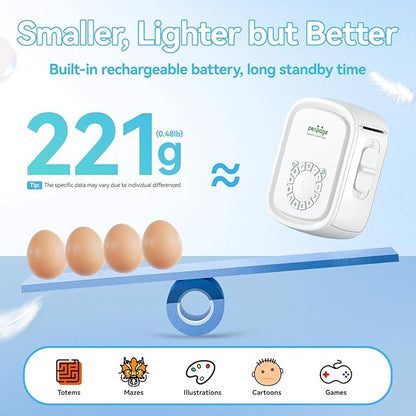 Portable Label Maker Machine P10Pro - Wireless Bluetooth Label Printer with Tape Included, Multiple Templates, Easy to Use for Office and Home Organization, USB Rechargeable（White）