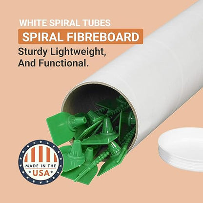 AVIDITI Cardboard Tubes with Caps, 24"L x 2"W x 2"H, Pack of 50 | Poster Tube for Mailing and Storage of Blueprints, Artwork, Crafts, Long Art Holder, 24 inches