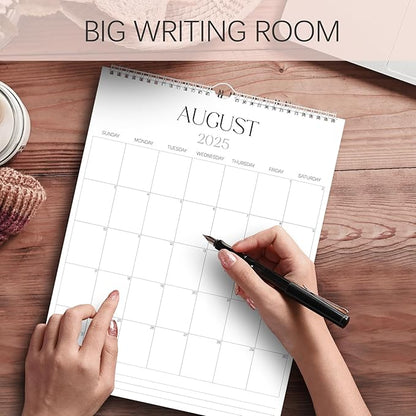 2025-2026 Wall Calendar Sleek Calendar 2025-2026 Runs from January 2025 to June 2026, Big 18 Months Spiral Hanging Wall Calendar for Home/Office w/Premium Paper and Large Blank Space