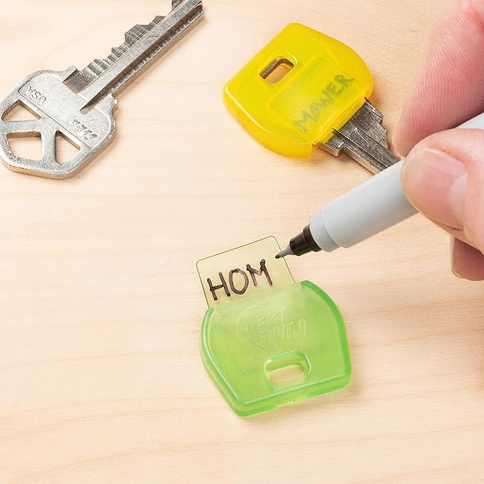 Nite Ize IdentiKey Covers, Color Coded ID Key Labels, Key Identifier Caps, Assorted 6 Pack