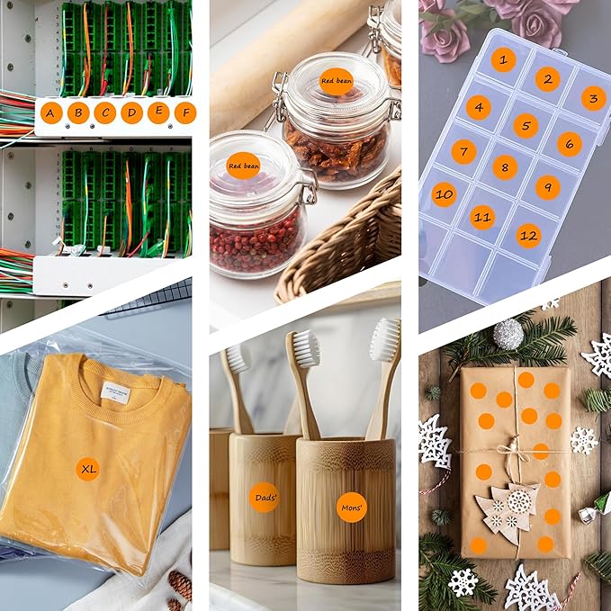 PARLAIM 10 Rolls 3/4" Dot Stickers, 10000 Pack Round Color-Code Circle Labels, Orange Sticker for Color Coding