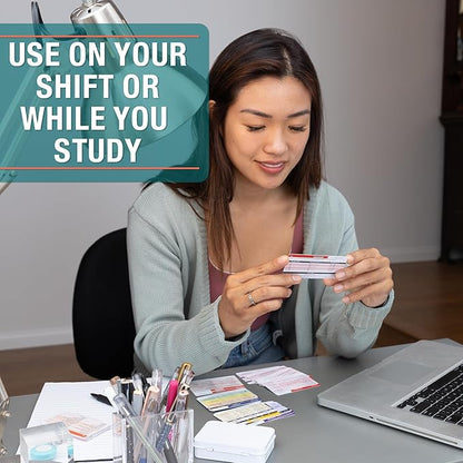 Badge Guru 2.0 by Tribe RN Nurse Badge Cards - 49 Nursing Badge Reference Cards - Cheat Sheet Flash Cards for Med School and Nursing School Students