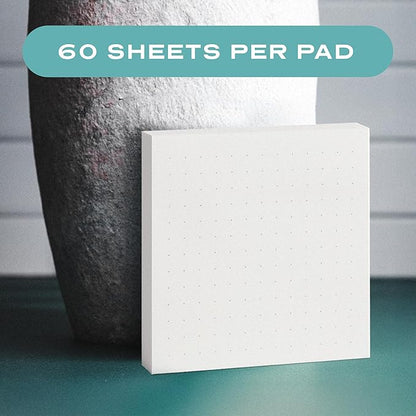 Sticky Notes Dots Grid 12pk | 3x3 Inch Small Self Stick Notepads for Desk and School Supplies