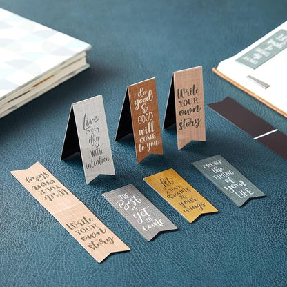 Paper Junkie 36-Pack Inspirational Magnetic Bookmarks for Women with Motivational Quotes, Bulk Magnet Page Clips for Students, Teachers, Office, Reading, 6 Designs (2.5x1 in)