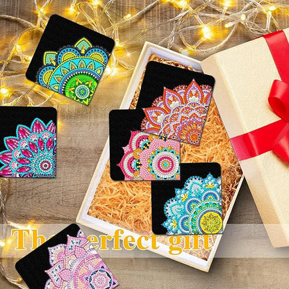 Diamond Art Bookmark Shape Rhinestone Bookmark Crystal DIY Diamond Drawing Bookmark Diamond Art by Number Embroidery Painting Bookmark for Arts Crafts Gift (Lotus 6)