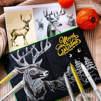 Silver Pens, 3Pack,0.8mm Extra Fine Point, Silver Gel Pens for Artists, Silver Gel Pen, Silver Ink Pen, Silver Pens for Black Paper, Silver Drawing Pens,Silver Pen for Artists Drawing