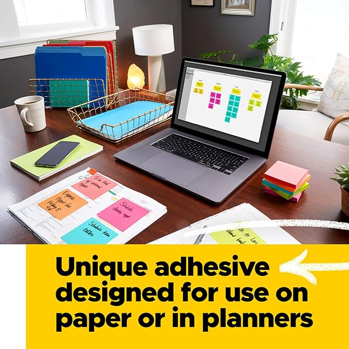 Post-it Notes, 3 in x 5 in, 5 Sticky Notes Pads, 100 Sheets per Pad, Poptimistic Collection, School Supplies and Oﬃce Products, The Original Post-it Note