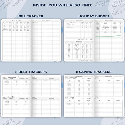 GoGirl Budget Planner – Monthly Financial Planner Organizer Budget Book. Expense Tracker Notebook Journal to Control Money, Compact (Light Blue)