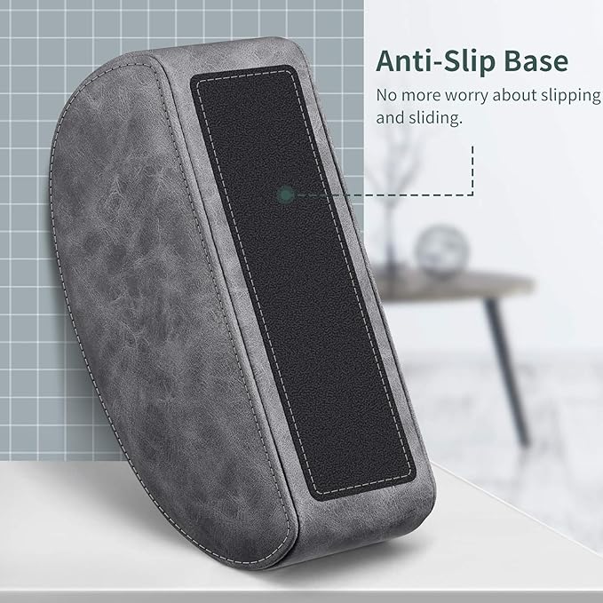 Remote Control Holder with 5 Compartments, KENOBEE Anti-slip Desktop Caddy Storage Organizer for Remote Controllers, Office Supplies, Makeup Brush, Media Accessories, Gray