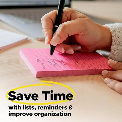 Post-it Super Sticky Notes, 24 Sticky Note Pads, 3 x 3 in., School Supplies, Office Products, Sticky Notes for Vertical Surfaces, Monitors, Walls and Windows, Canary Yellow