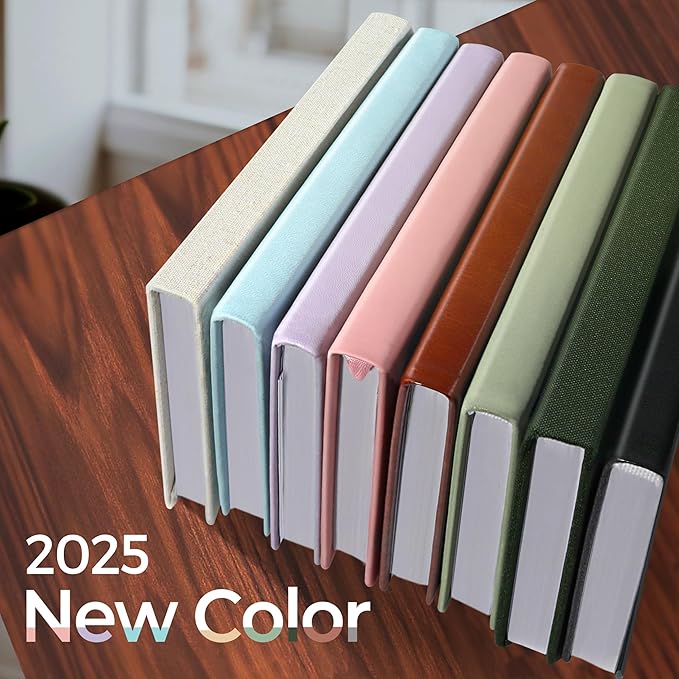 SUNEE 2025 Weekly & Monthly Hardcover Planner 5.5" x 8.3" - 12 Month (January 2025 - December 2025), Small Hardcover Planner, Pocket, Notes, 100 GSM Paper, Deep Green