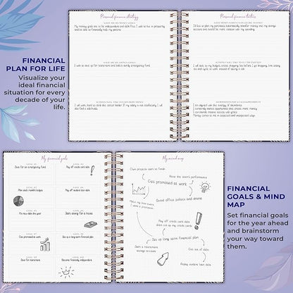 PLANBERRY Large Budget Planner & Monthly Bill Organizer with Pockets – Budgeting Book, Finance & Expense Tracker, 8.3x9.4″ (Royal Blue)