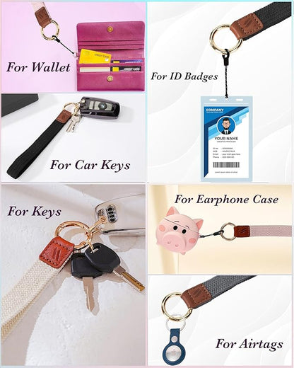Wristlet Keychain for Women Stretchy Wrist Keychain Lanyard for Phone Case Wallet Id Card Badges (Standard - Mist Blue)