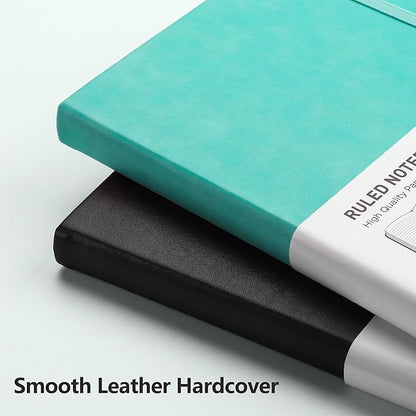 RETTACY Journaling Notebooks, A5 Lined Notebook Journal with 320 Numbered Pages, 5.7'' × 8.3'', Medium Size, Journal Notebook for Writing, Work, Leather Hardcover, 100 GSM Thick Paper (Mint)