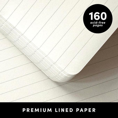 PAPERAGE Lined Spiral Journal Notebook, (Navy), 160 Pages, Medium 5.5 inches x 8 inches - 100 GSM Thick Paper, Hardcover, Double-Wire Spiral Journal & Notebook
