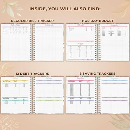 PLANBERRY Large Budget Planner & Monthly Bill Organizer with Pockets – Home Finance & Bill Payment Organizer – Budgeting Book with Income & Expense Tracker – 8.3″ x 9.4″ Hardcover (African Terracotta)