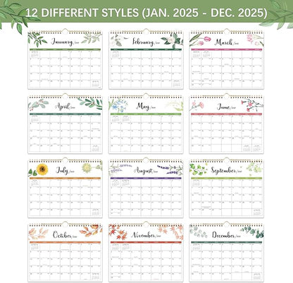 2025 Calendar - 2025 Wall Calendar, Jan. 2025 - Dec. 2025, 11" x 8.5", Small 12 Monthly Calendar 2025 with Thick Paper and Julian Date